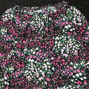 Talbots Black and Pink Floral Long Sleeve Blouse‎ Oversized No Stretch